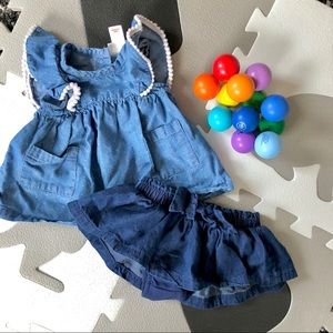 Newborn Denim Skirt Duo